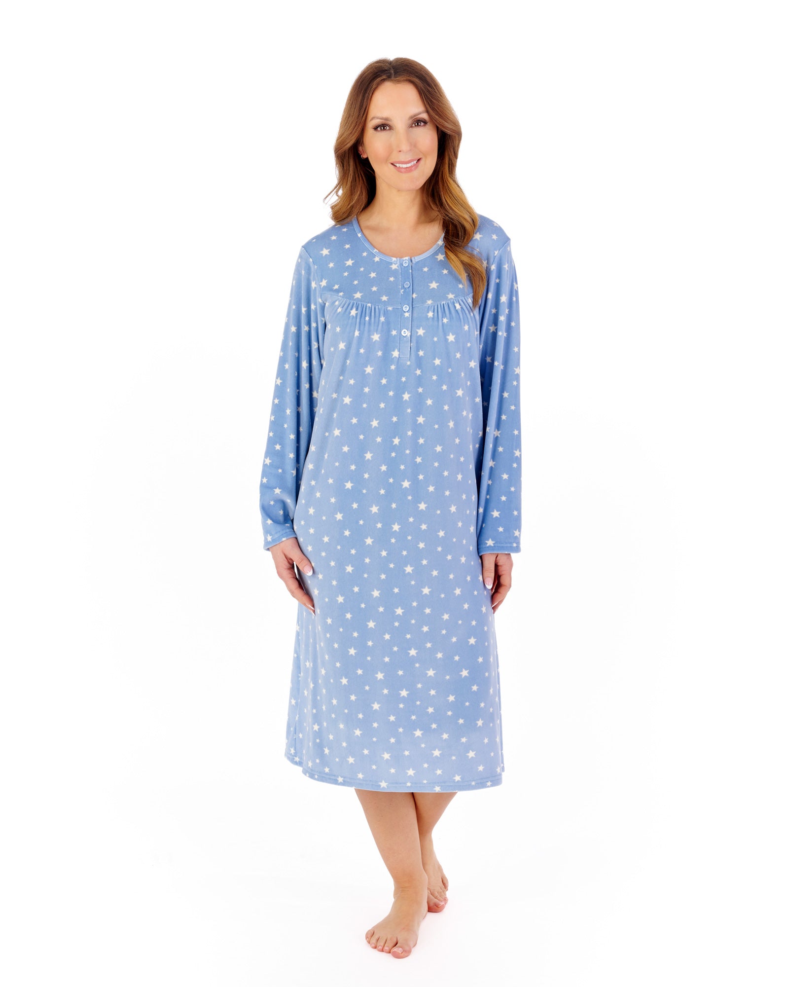 Supersoft 45" Star Print Fleece Nightdress NDW2345