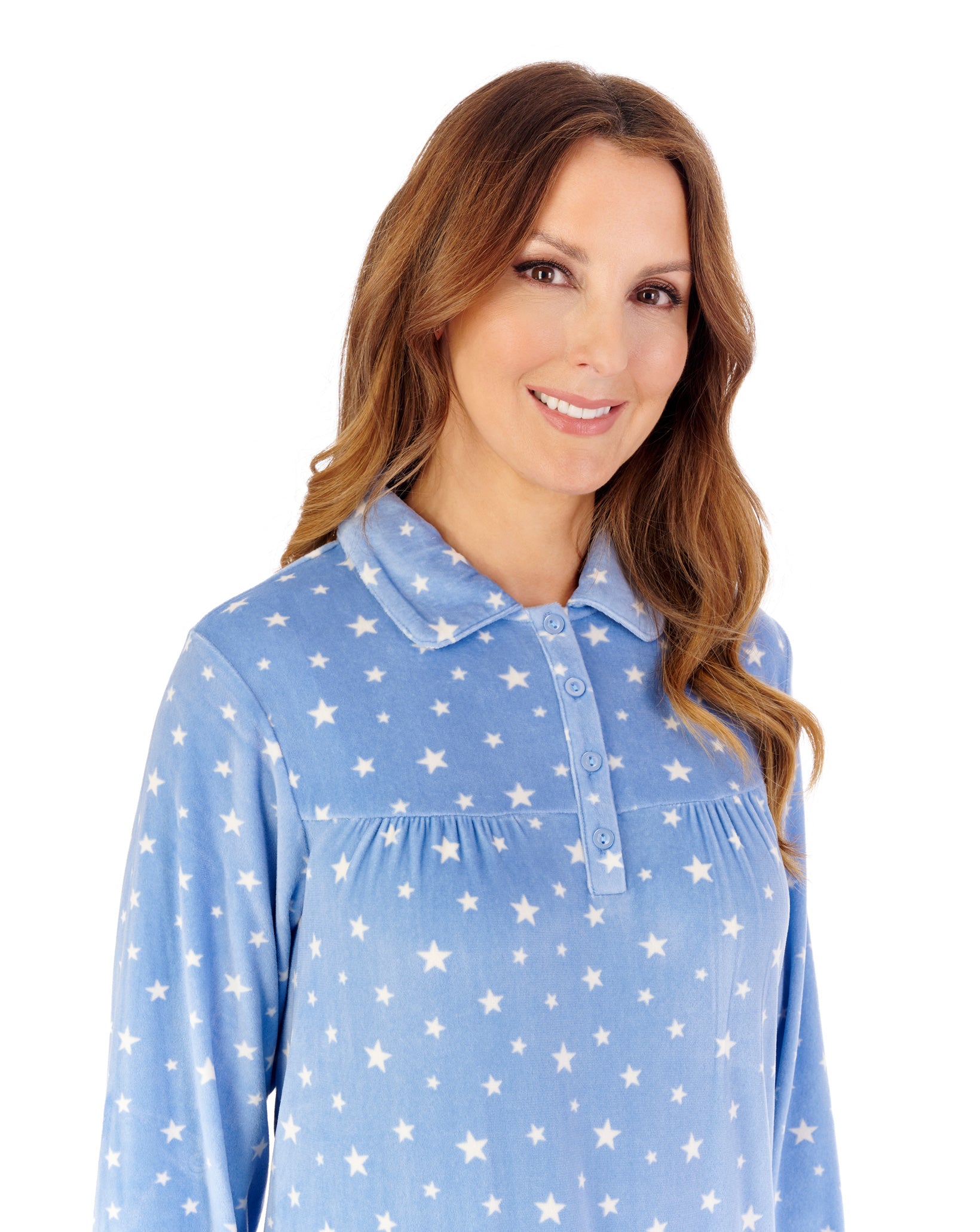 Supersoft 51" Star Print Fleece Nightdress NDW2346