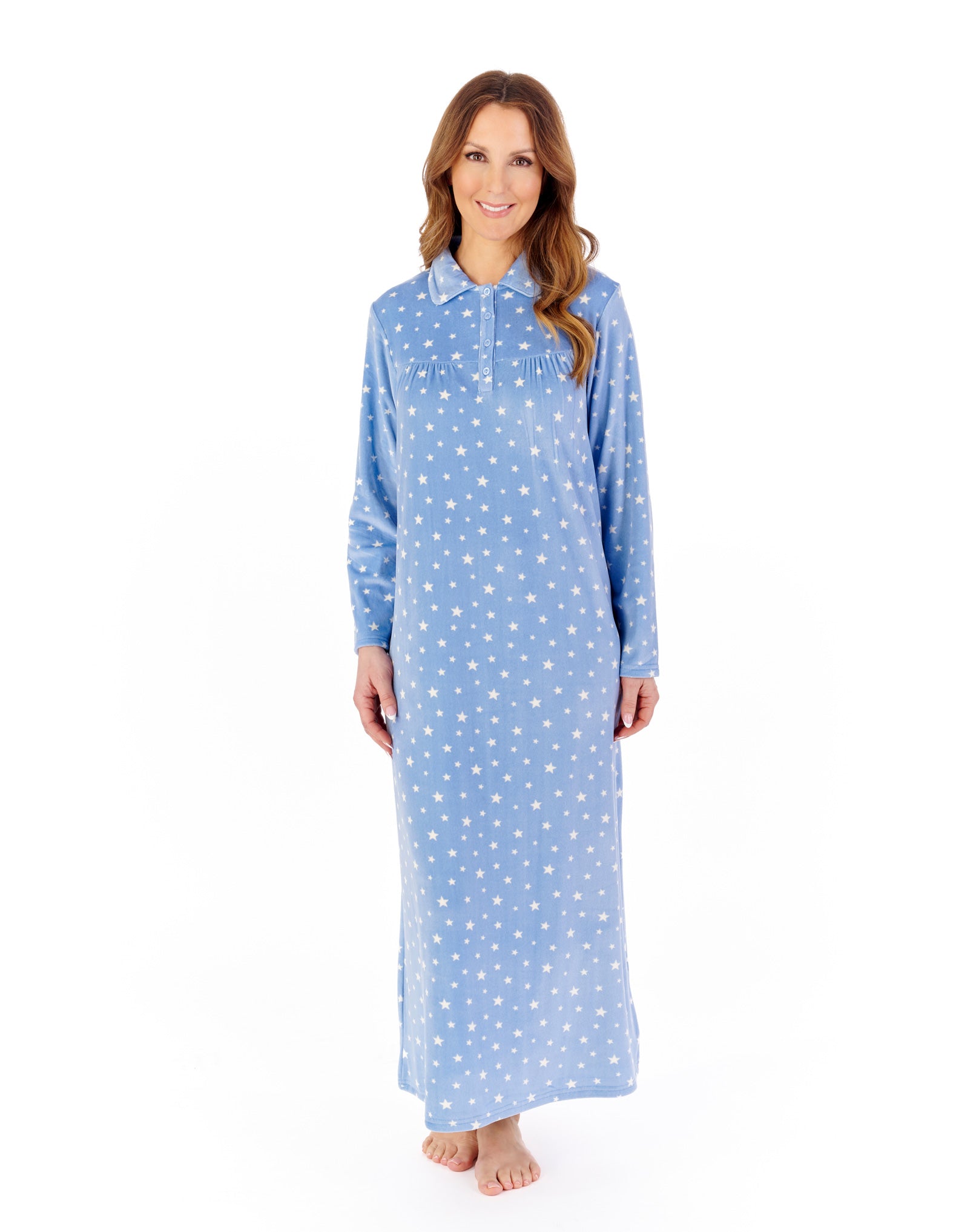 Supersoft 51" Star Print Fleece Nightdress NDW2346