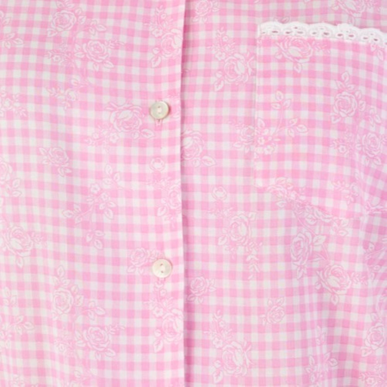 Floral Gingham Print Tailored Pyjama Set PJ03213