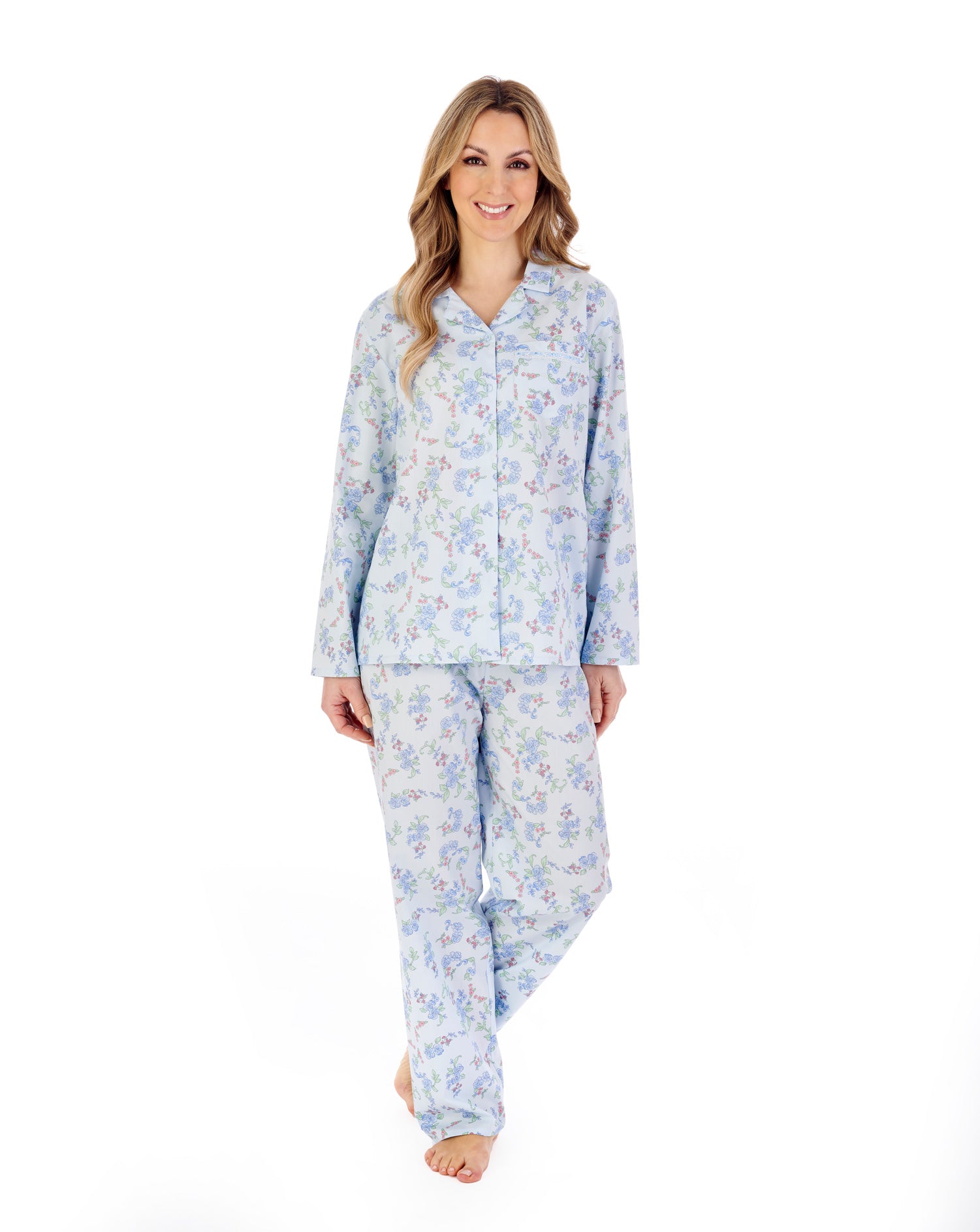 Floral Print Woven Cotton Tailored Pyjama Set PJ04202