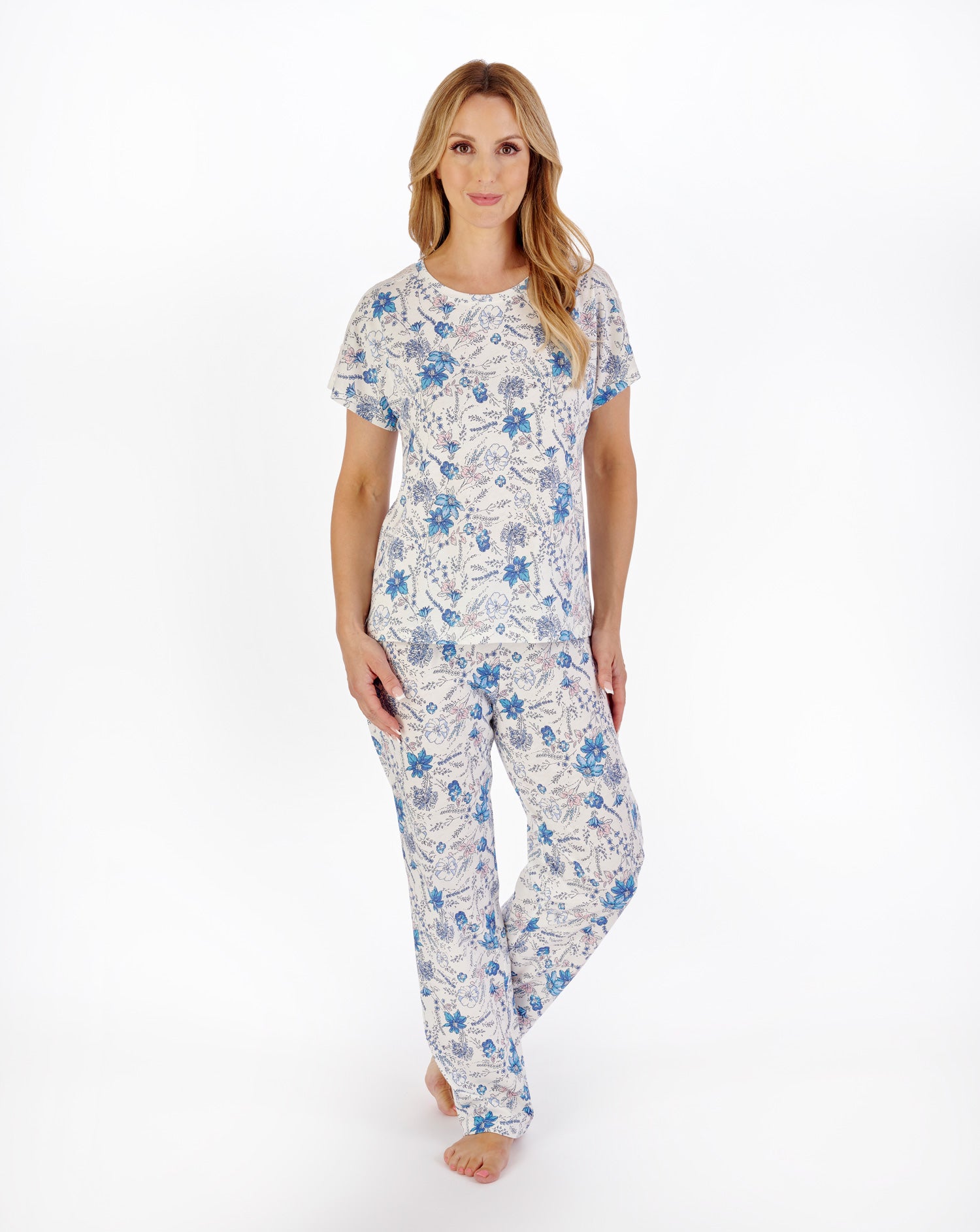 Sketch Floral Print Jersey Pyjama PJ05118