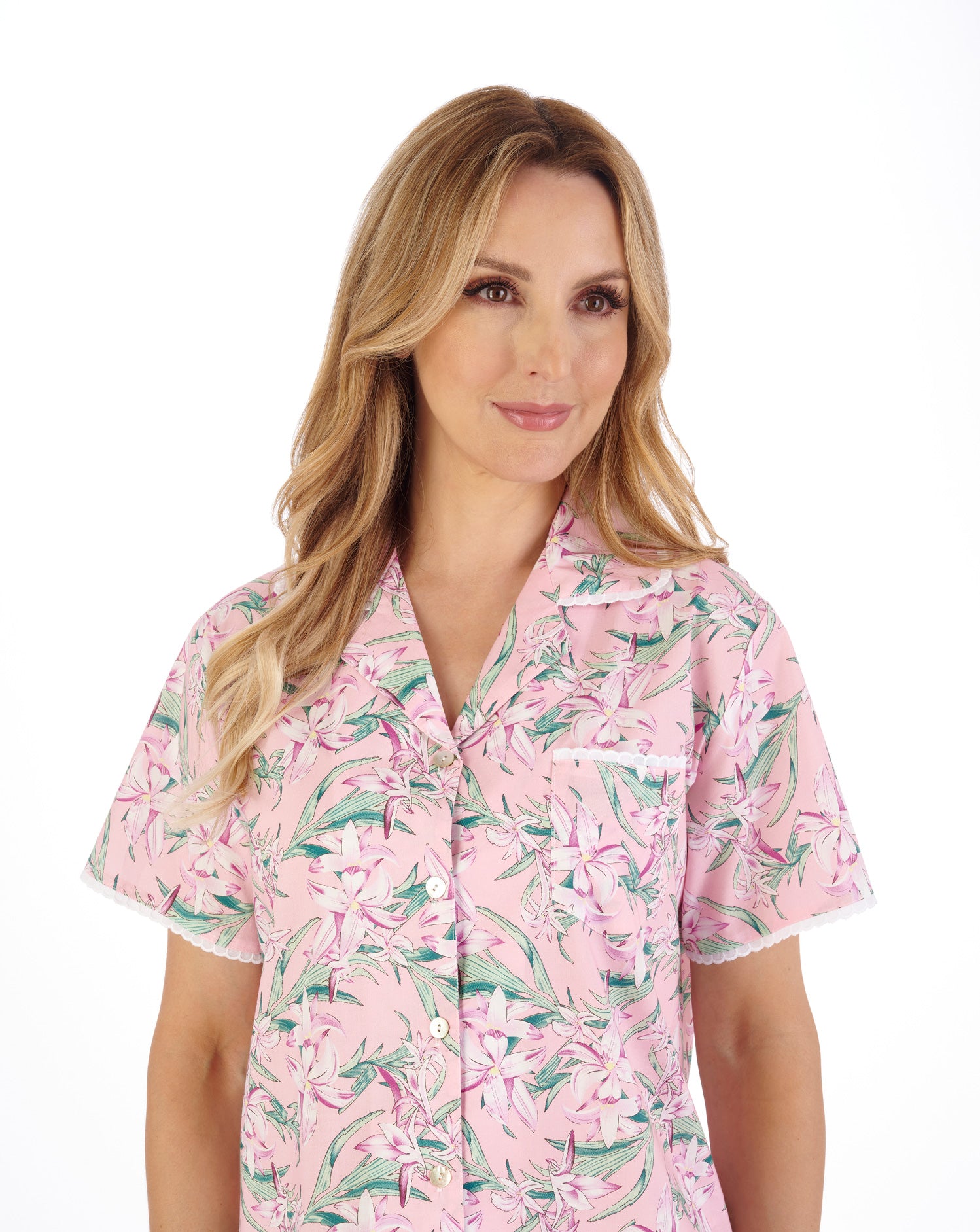 Tropical Flower Print Tailored Woven Pyjama PJ05223