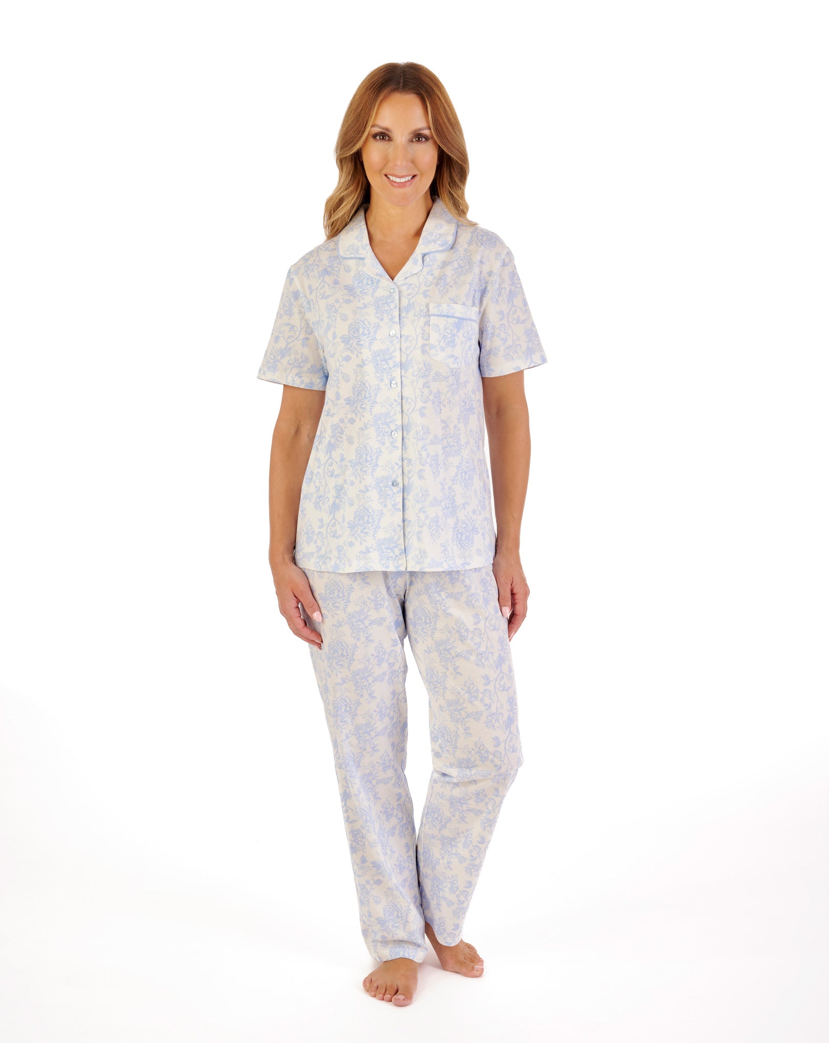 Vintage Floral Jersey Pyjama PJ1108