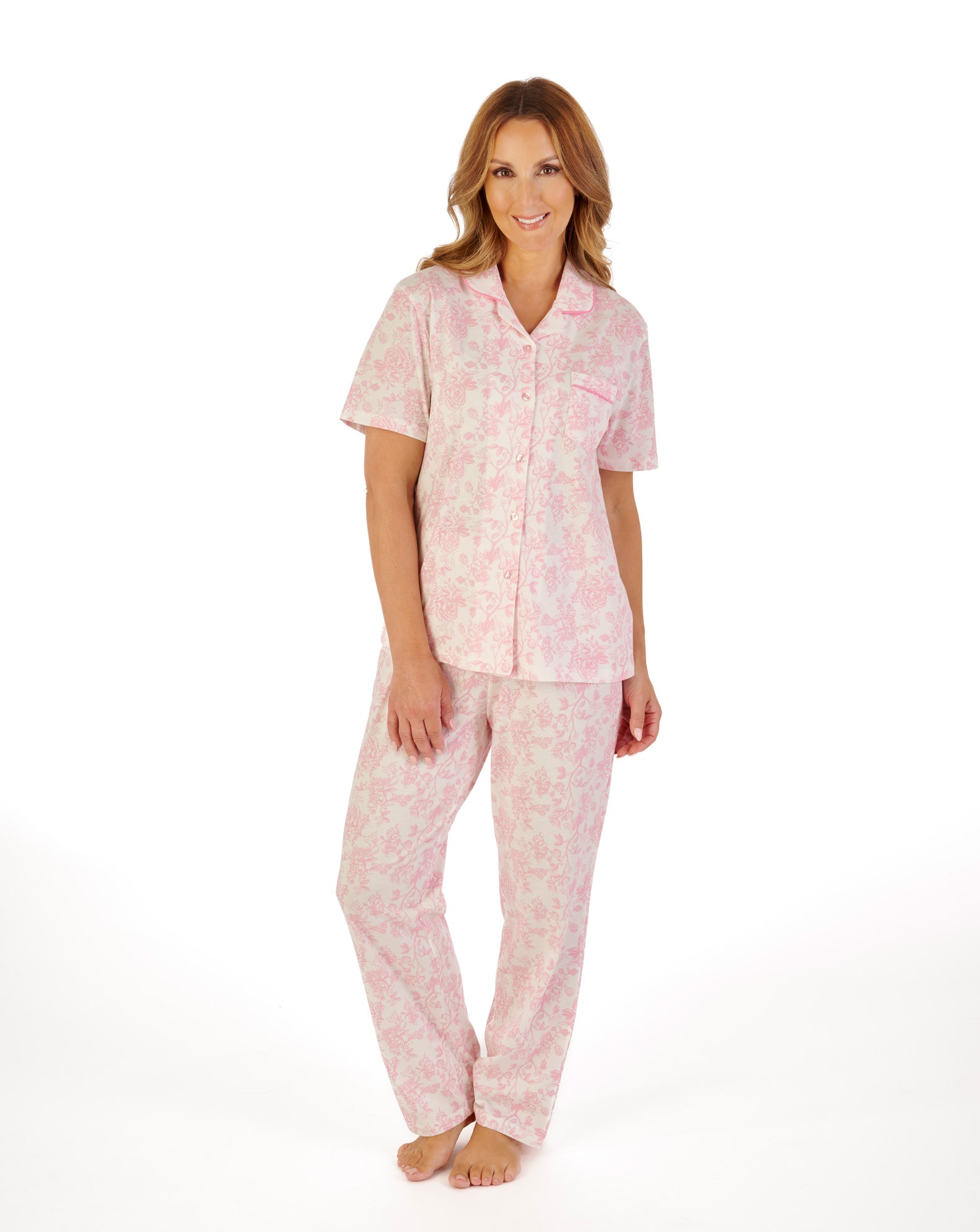 Vintage Floral Jersey Pyjama PJ1108