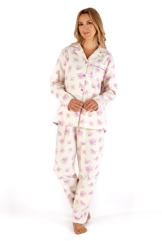 Floral Printed Luxury Flannel Tailored Woven Pyjama PJ66213