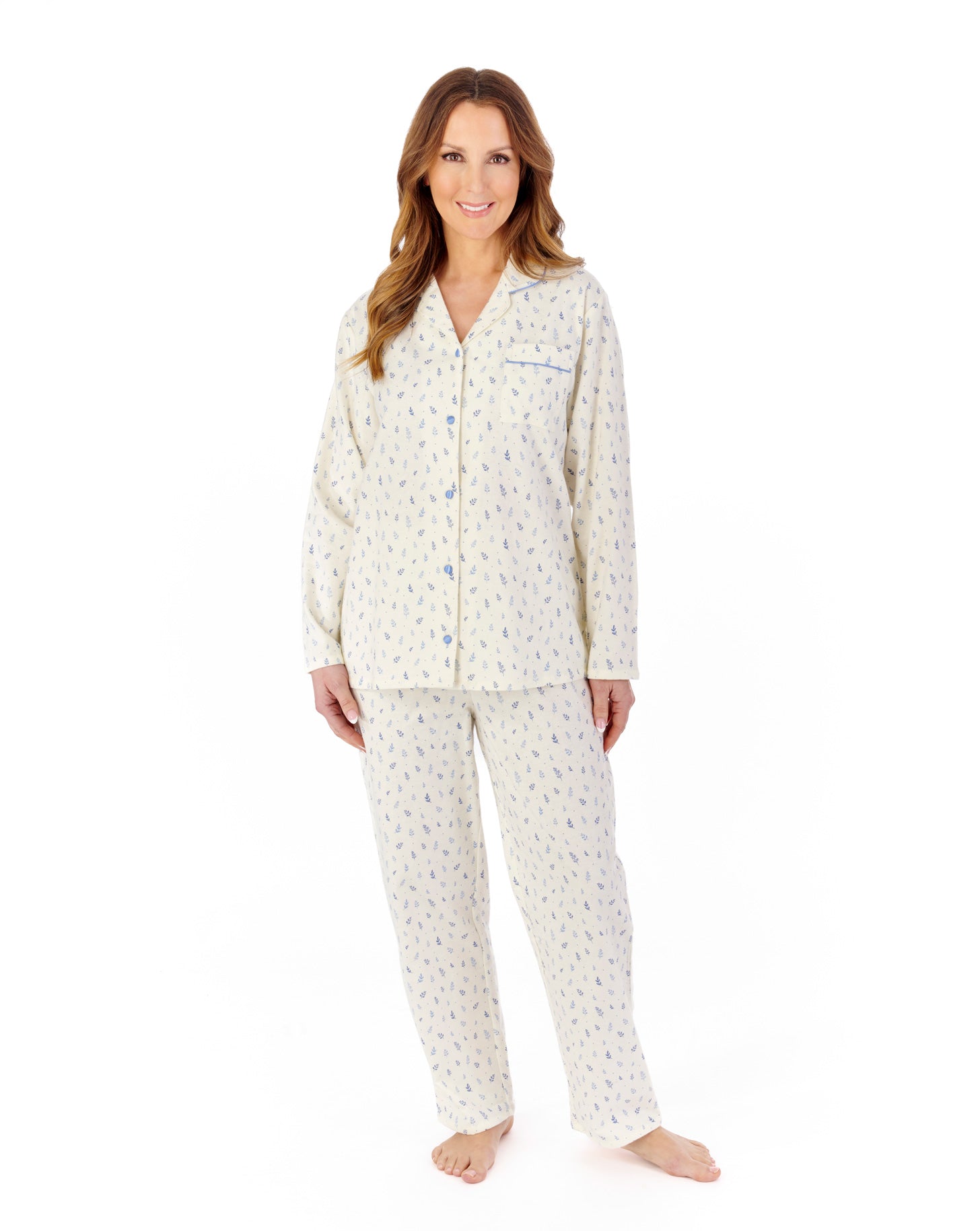 Leaf Printed Luxury Flannel Woven Pyjama PJW2213