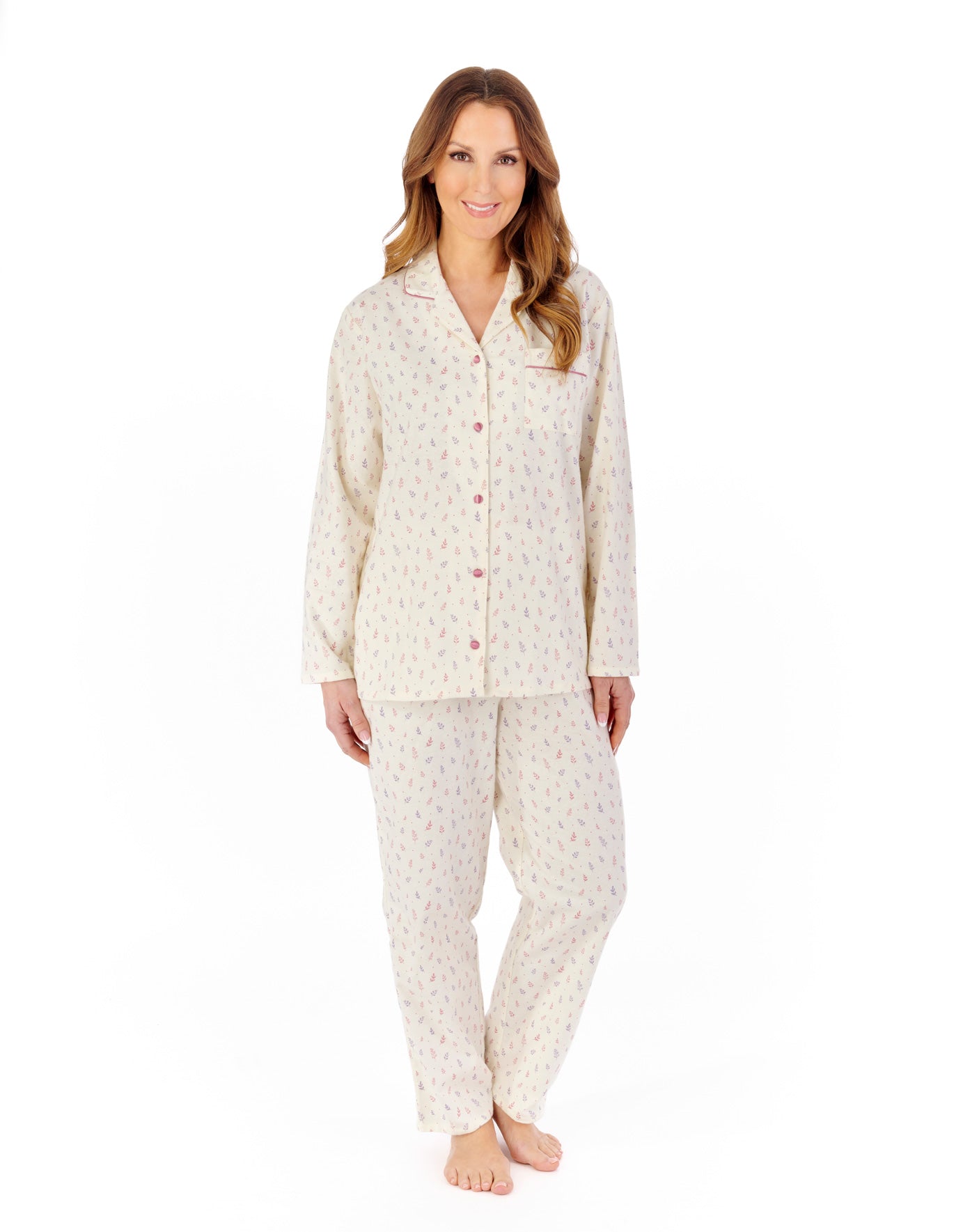 Leaf Printed Luxury Flannel Woven Pyjama PJW2213