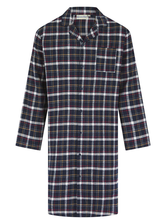 Brushed Check 42" Button Through Woven Nightshirt WR04805