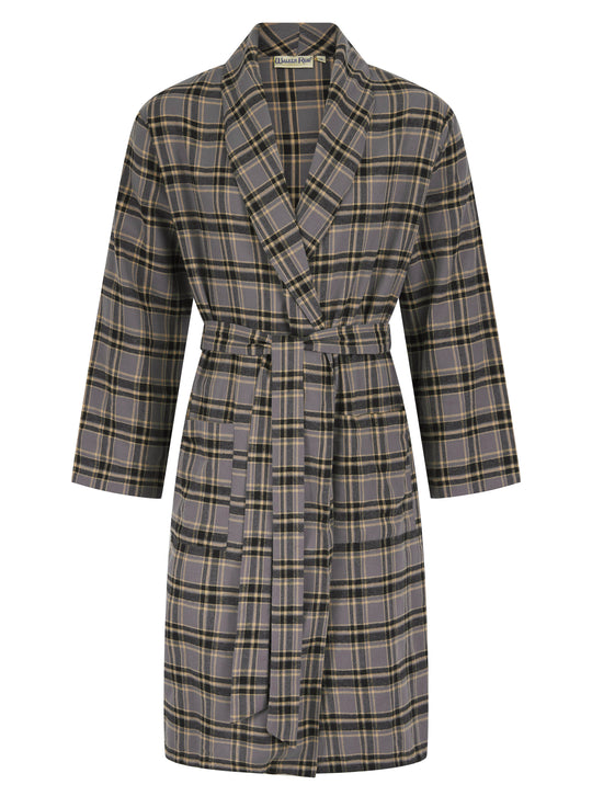 Yarn Dyed Woven Check Shawl Collar Wrap WR06808