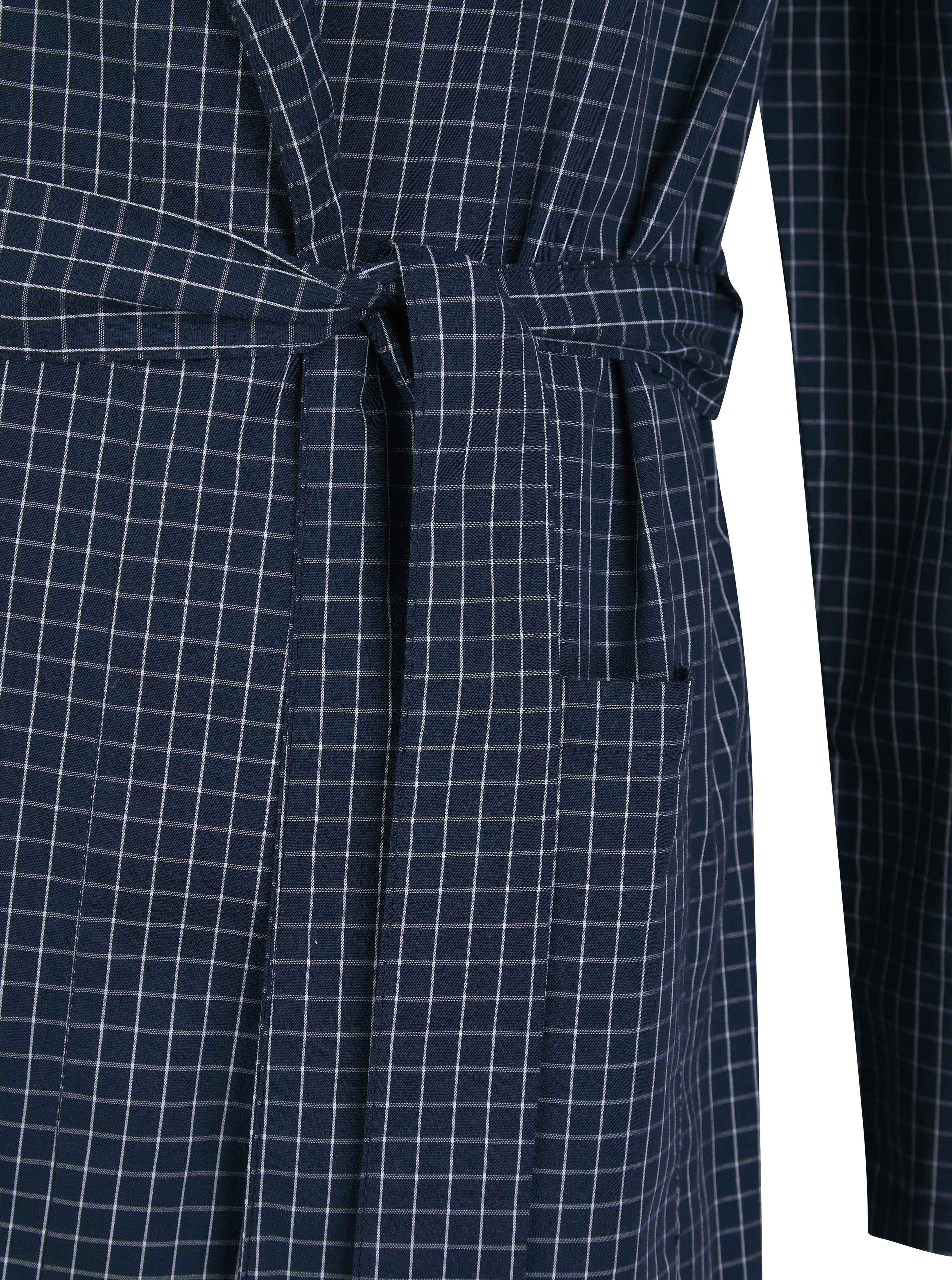 Yarn Dyed Woven Check Shawl Collar Wrap WR1812