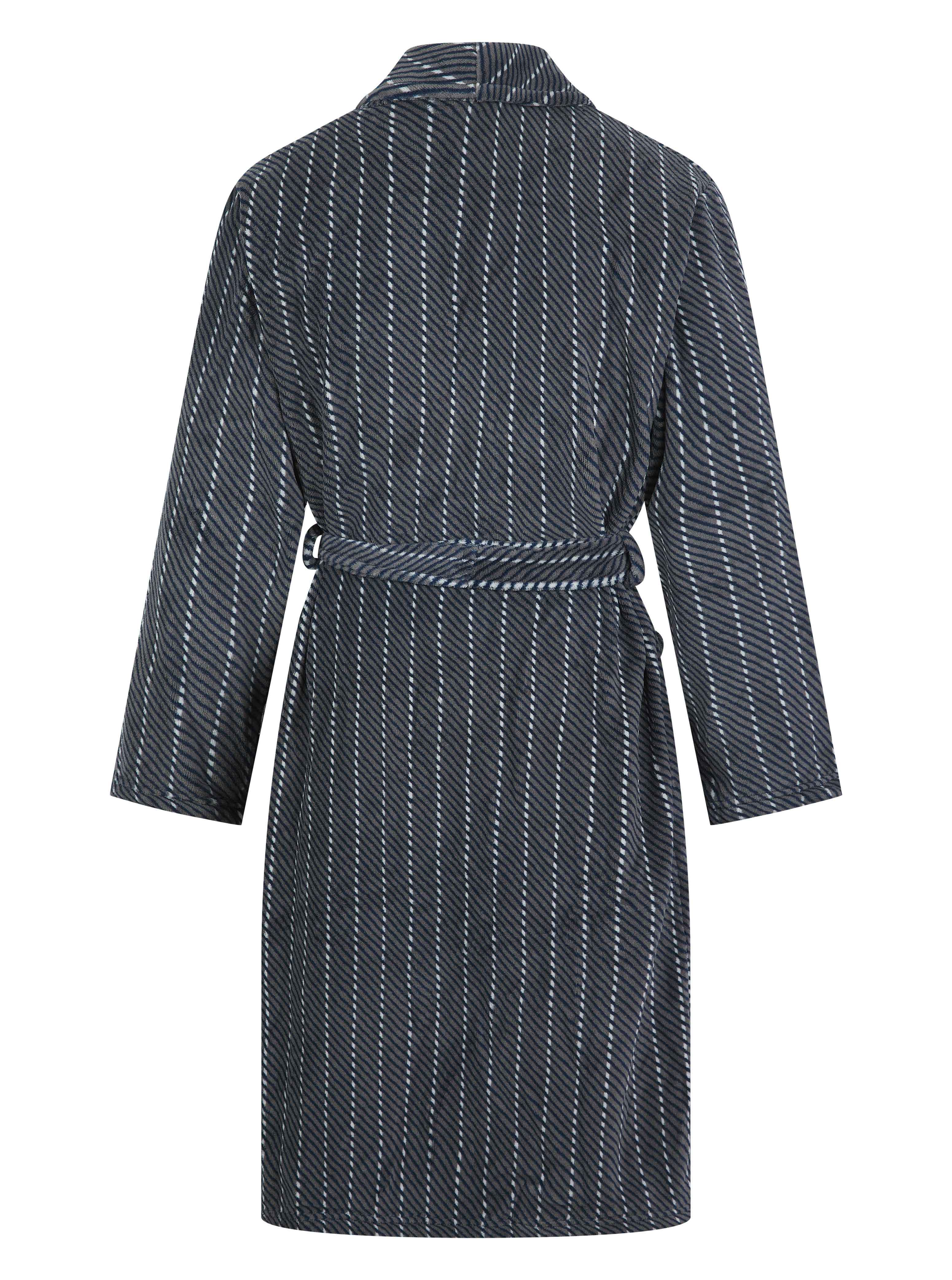Stripe Flannel Fleece 49" Shawl Collar Wrap WR1831
