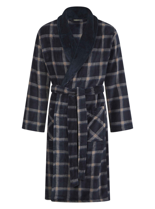 Stripe Flannel Fleece 49" Shawl Collar Wrap WR1836