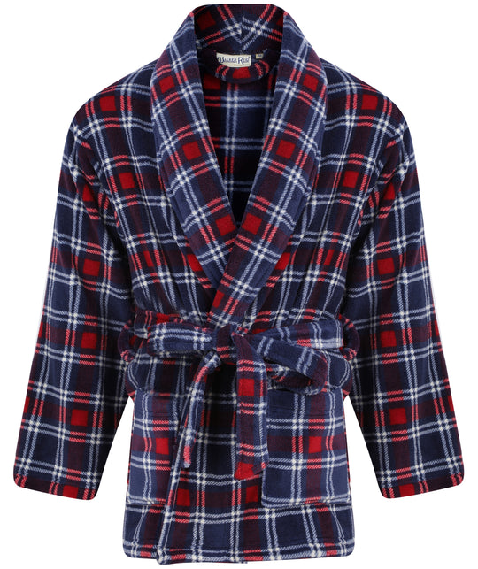 Printed Check Flannel Fleece 32" Bed Jacket WR66841