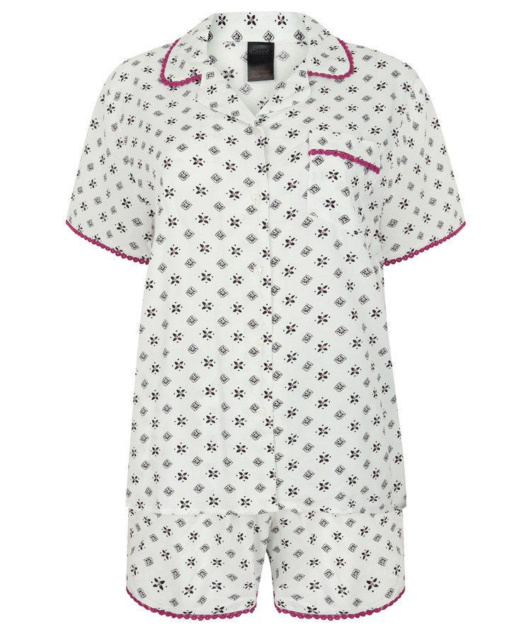 Gaspé Supersoft Geometric Print Tailored Pyjama With Shorts GL3714