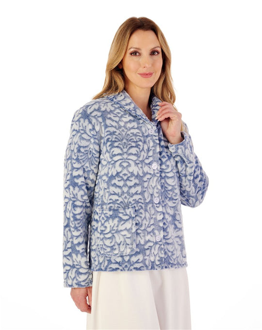 Two-Tone Shaved Patterned 25" Bedjacket BJ02330