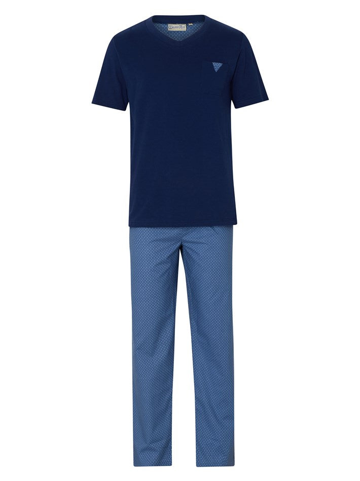 Diamond and Spot Jersey Top Woven Trouser Pyjama WR1802