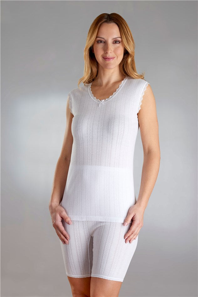 Vedonis Seamfree Fancy Knit Thermal Sleeveless Top VUW801