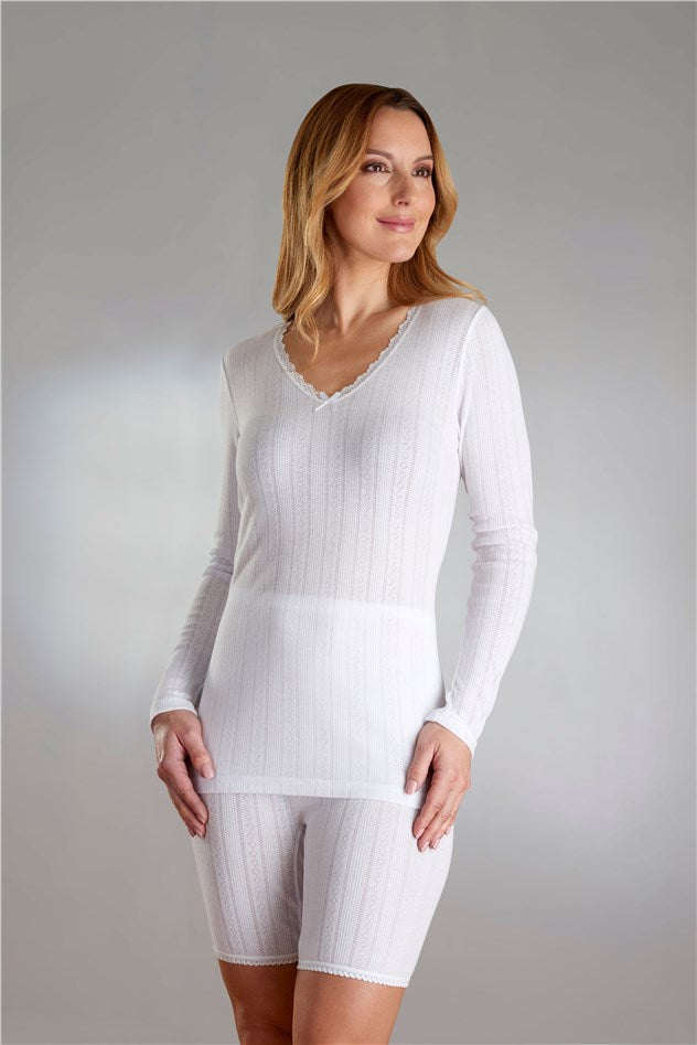 Vedonis Seamfree Fancy Knit Thermal Long Sleeve Top VUW803 – Slenderella