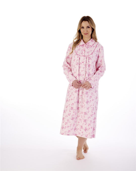Floral Luxury Flannel 45" Brushed Woven Nightdress ND02211