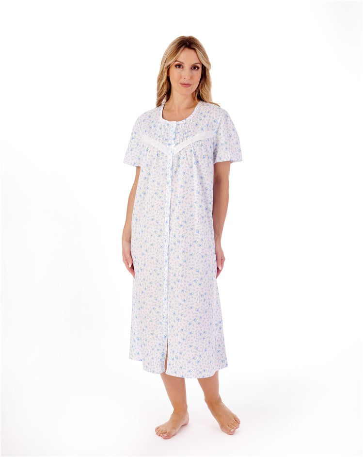 Plus Size Night Dress With Buttons Ditsy Floral Print 46