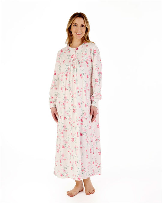 Picot Trim Floral 50" Jersey Nightdress ND88109