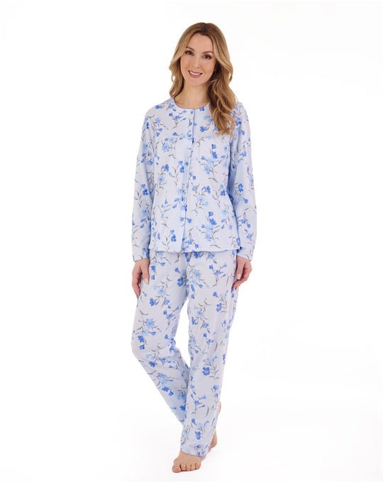 Floral Scroll Button Through Jersey Pyjama PJ88110