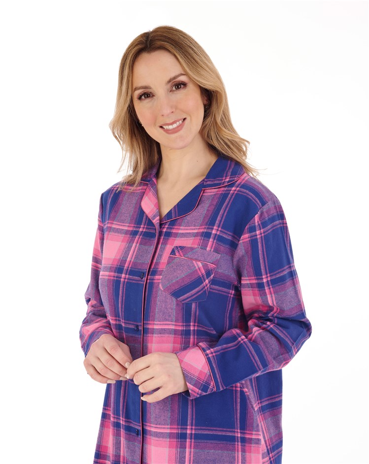 38" Check Brushed Woven Cotton Nightshirt NS88220