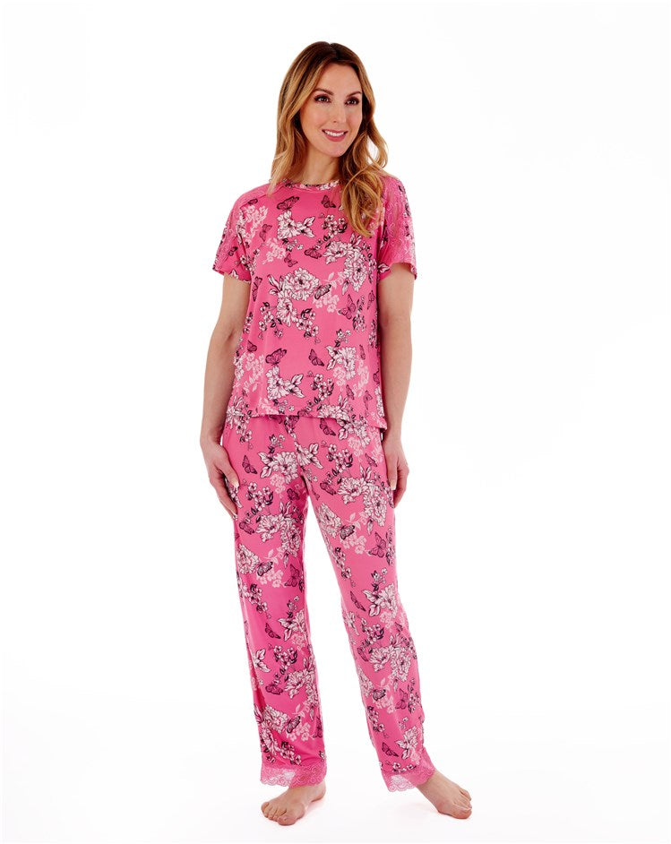 Soft Butterfly Floral Print Top And Trouser Set GL77703