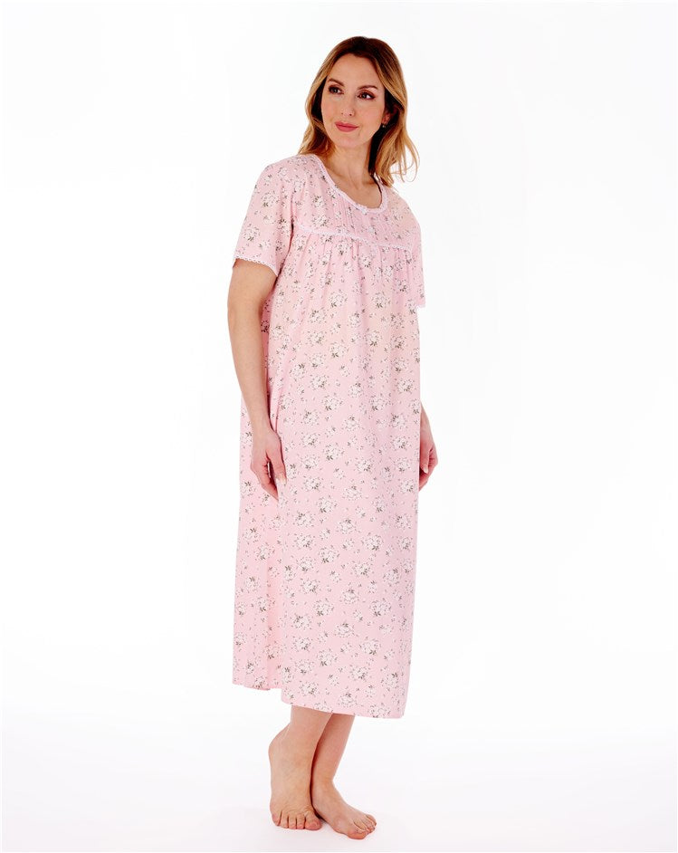 46" Daisy Print Cotton Short Sleeve Nightdress ND77262