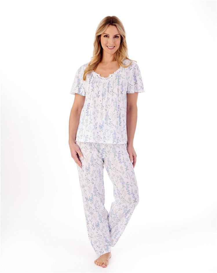 Floral Meadow Print Shaped Neck Pyjama Set PJ01114