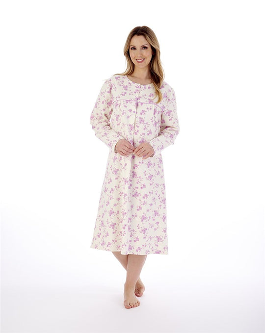 Floral Luxury Flannel 43" Brushed Woven Nightdress ND02210