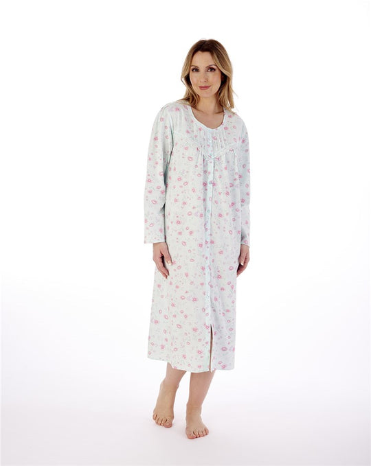 Floral Print 45" Button Through Woven Nightdress ND02202