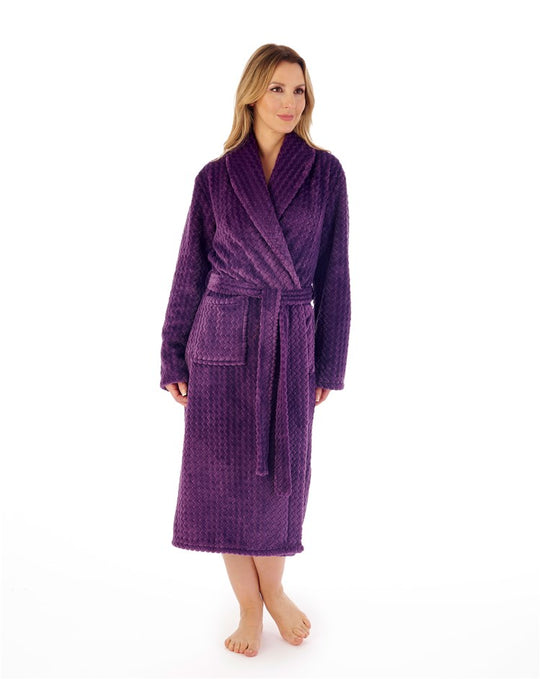 Zig-Zag Pattern Fleece 46" Wrap Housecoat HC02318