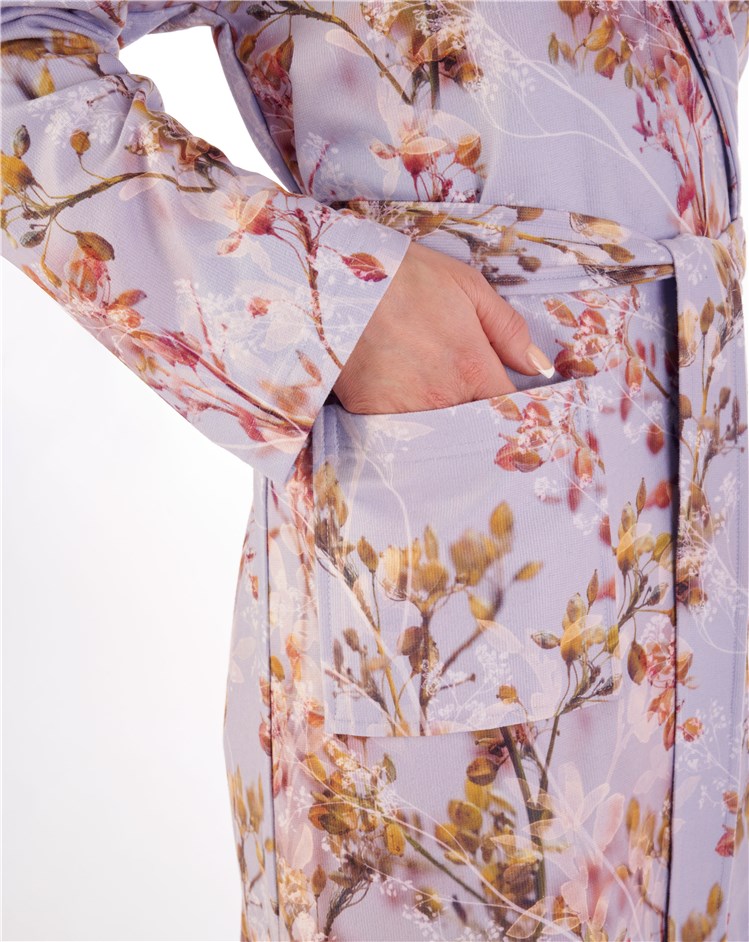 46" Floral Print Luxury Bamboo Wrap Housecoat HC02350