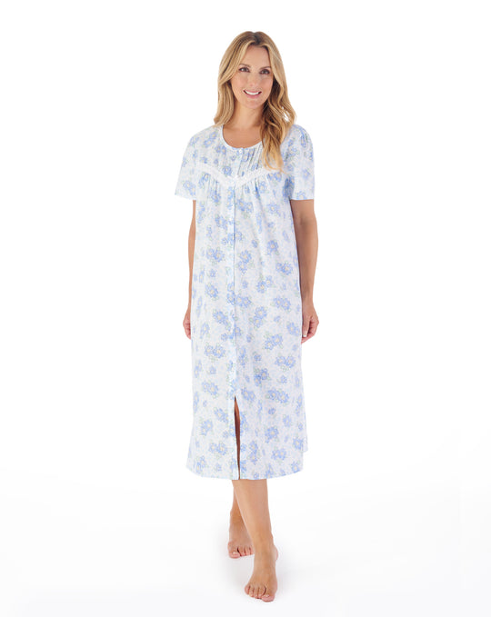 Shadow Leaf Floral Print 46" Woven Nightdress ND03208