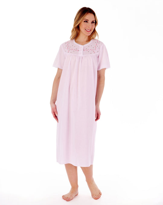 Embroidered Yoke 45" Woven Nightdress ND3270
