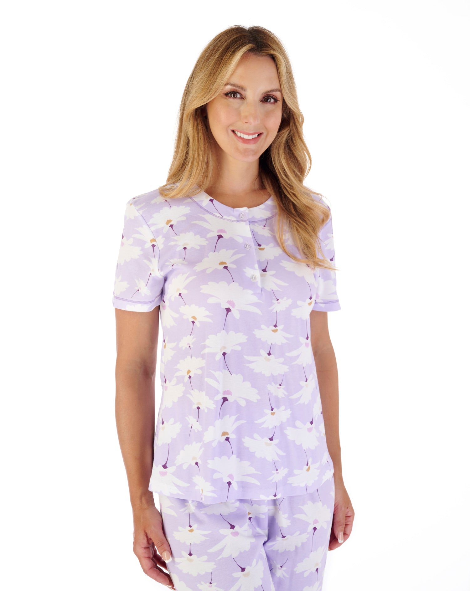 Large Floral Print Jersey Pyjama Set PJ03152