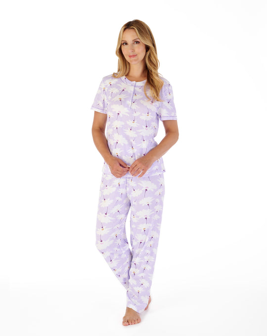 Large Floral Print Jersey Pyjama Set PJ03152