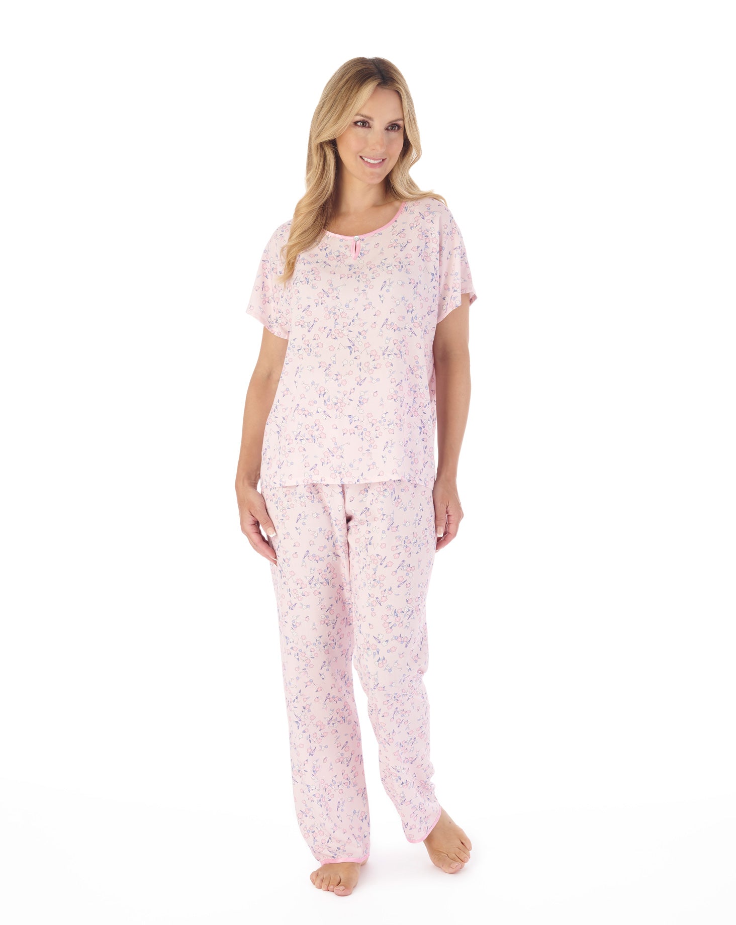 Blossom Print Woven Viscose Pyjama Set PJ03242