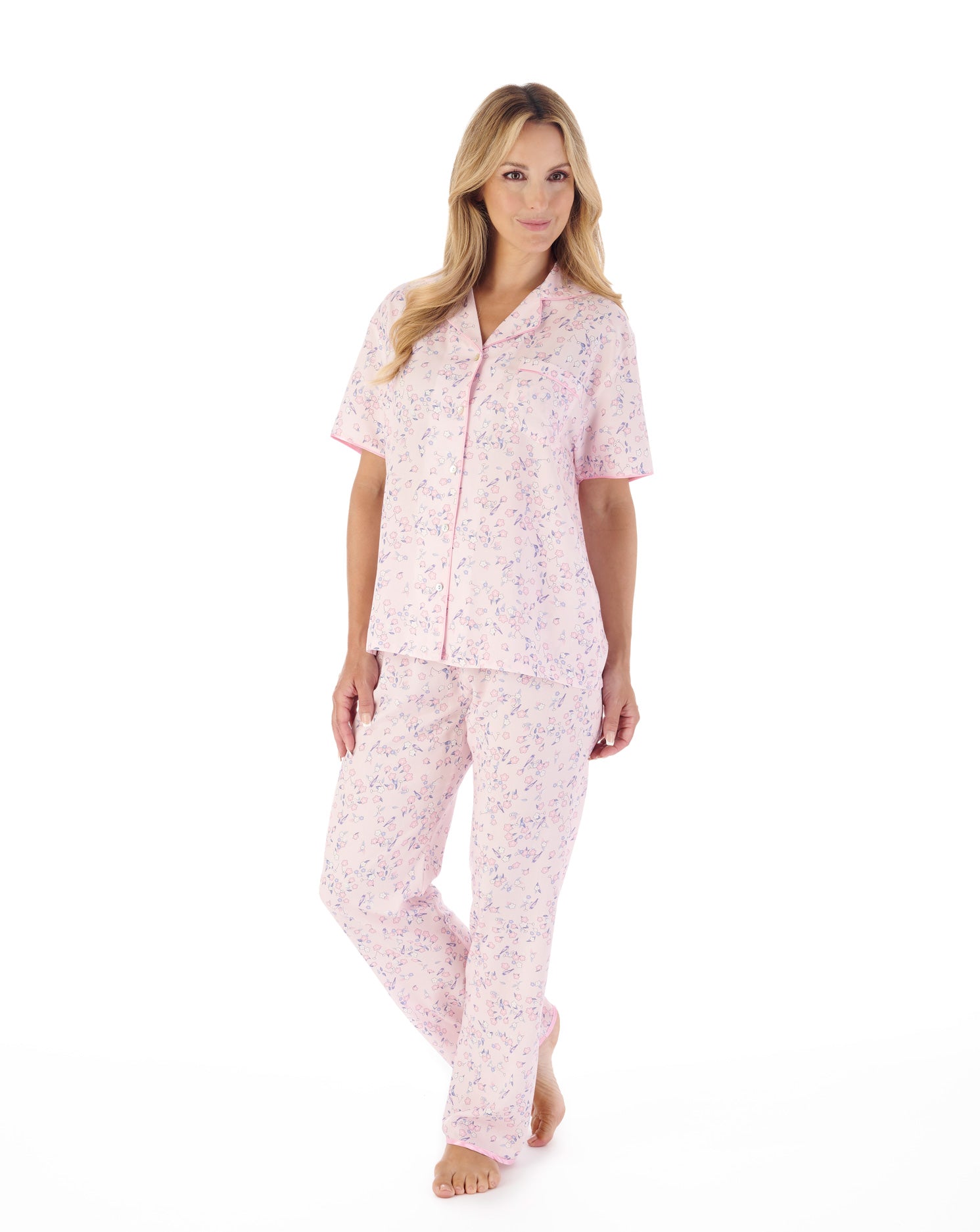Blossom Print Woven Viscose Tailored Pyjama PJ03243