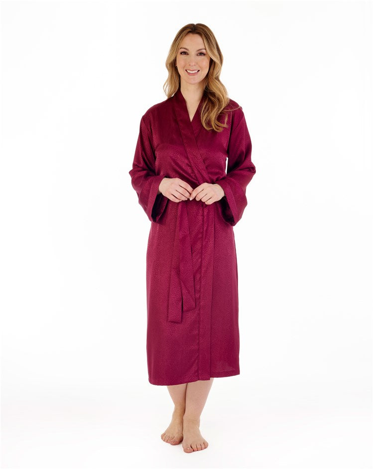 46" Animal Jacquard Satin Long Sleeve Kimono Wrap GL88724