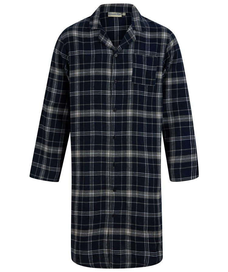 Checked Woven Flannel Long Sleeve Nightshirt 42