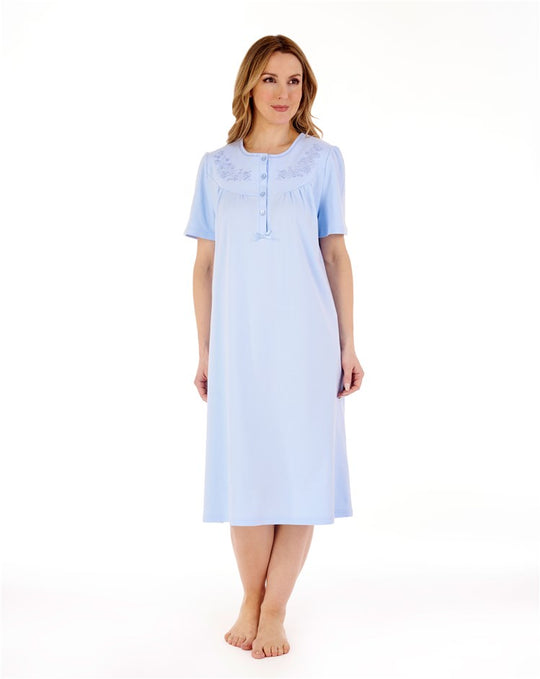 Embroidered Yoke 42" Interlock Jersey Nightdress ND88120