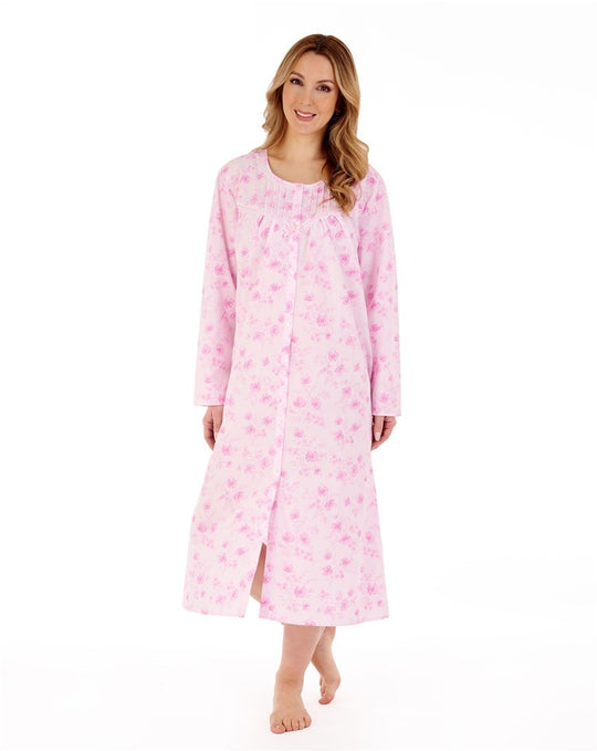 Floral Brushed 45" Button Through Woven Nightdress ND88202