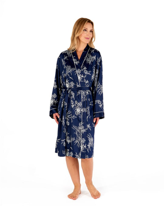 Floral Matte Satin 42" Kimono Wrap GL66724