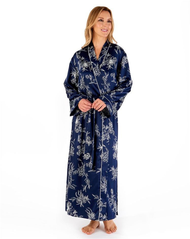 Floral Matte Satin 50" Long Sleeve Kimono Wrap GL66724L