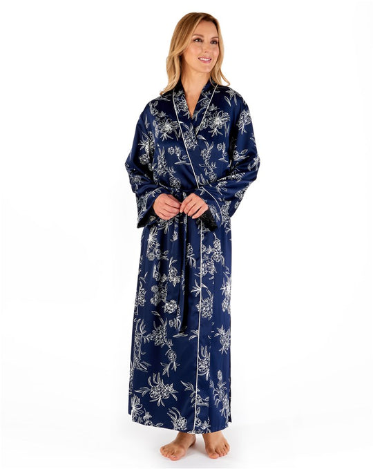 Floral Matte Satin 50" Kimono Wrap GL66724L