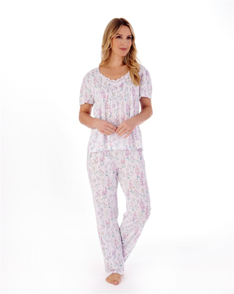 Floral Meadow Print Shaped Neck Pyjama Set PJ01114