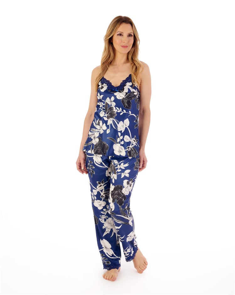 Floral Satin Adj Strap Cami & Trouser Set GL02722